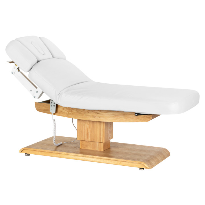 Leżanka SPA Sillon Relax biała z jasnobrązową podstawą