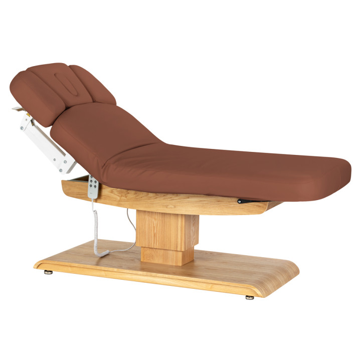 Leżanka SPA Sillon Relax brązowa z jasnobrązową podstawą