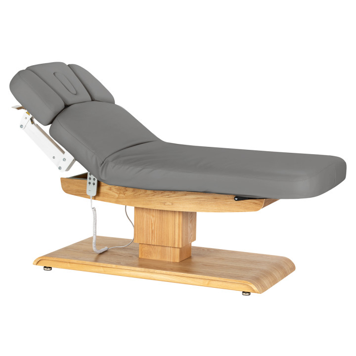 Leżanka SPA Sillon Relax szara z jasnobrązową podstawą