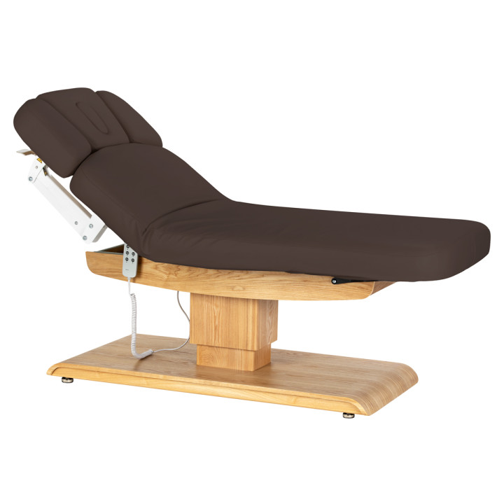 Leżanka SPA Sillon Relax brązowa ciemna z jasnobrązową podstawą
