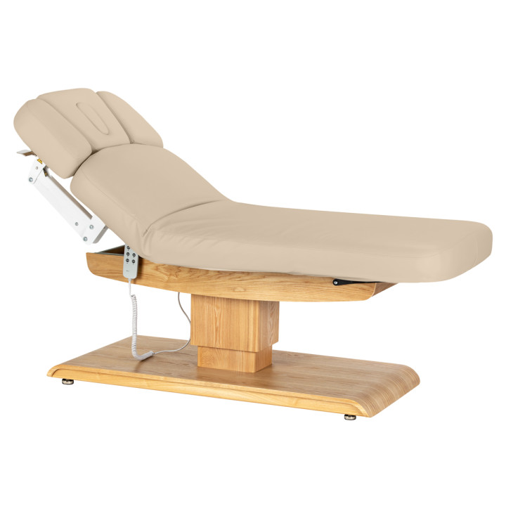 Leżanka SPA Sillon Relax beżowa z jasnobrązową podstawą