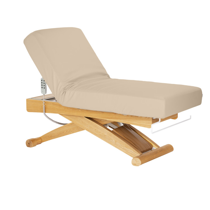 Leżanka SPA Sillon Siesta beżowa z jasnobrązową podstawą