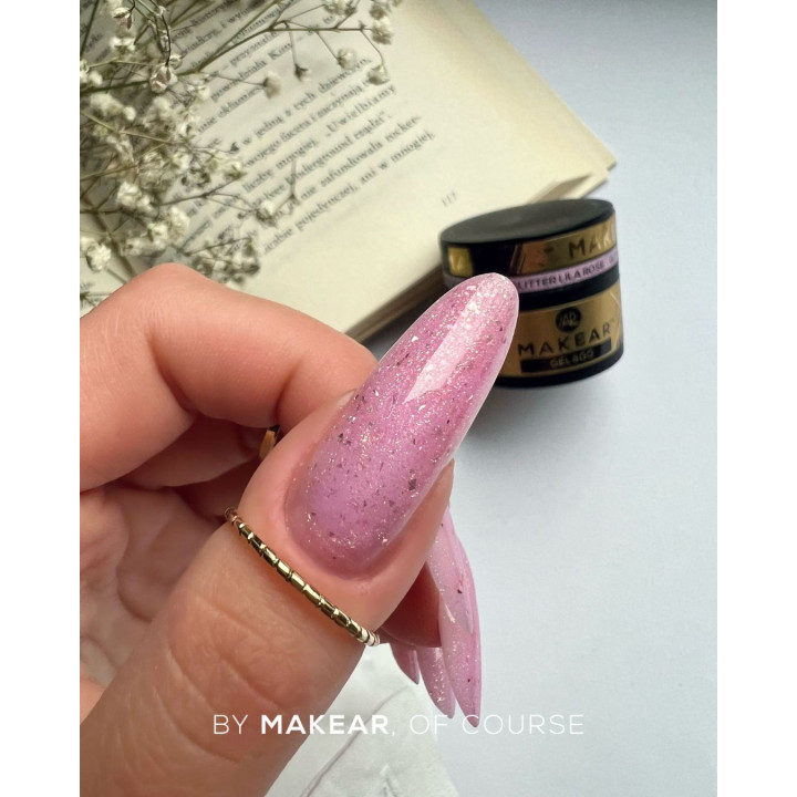 MAKEAR 15 ML ŻEL BUDUJĄCY GLITTER LILA ROSE GG24