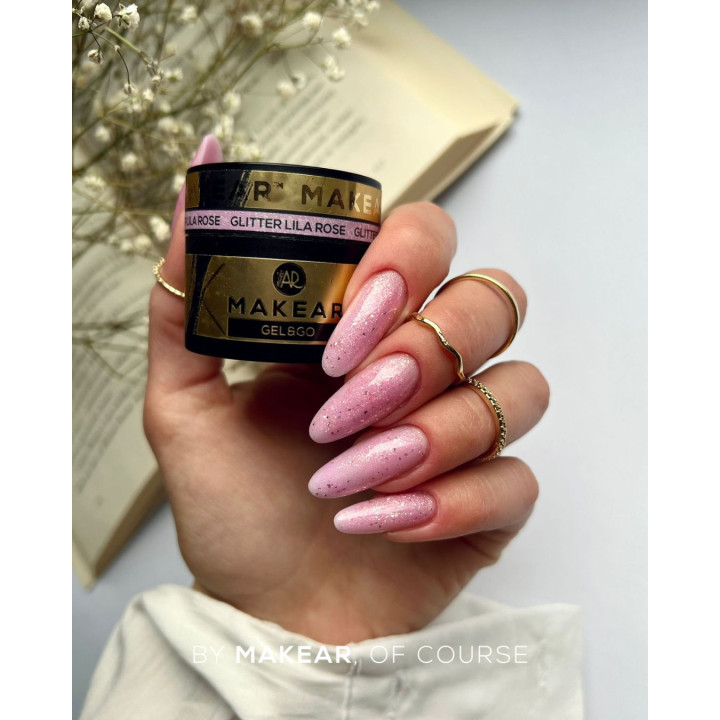 MAKEAR 15 ML ŻEL BUDUJĄCY GLITTER LILA ROSE GG24