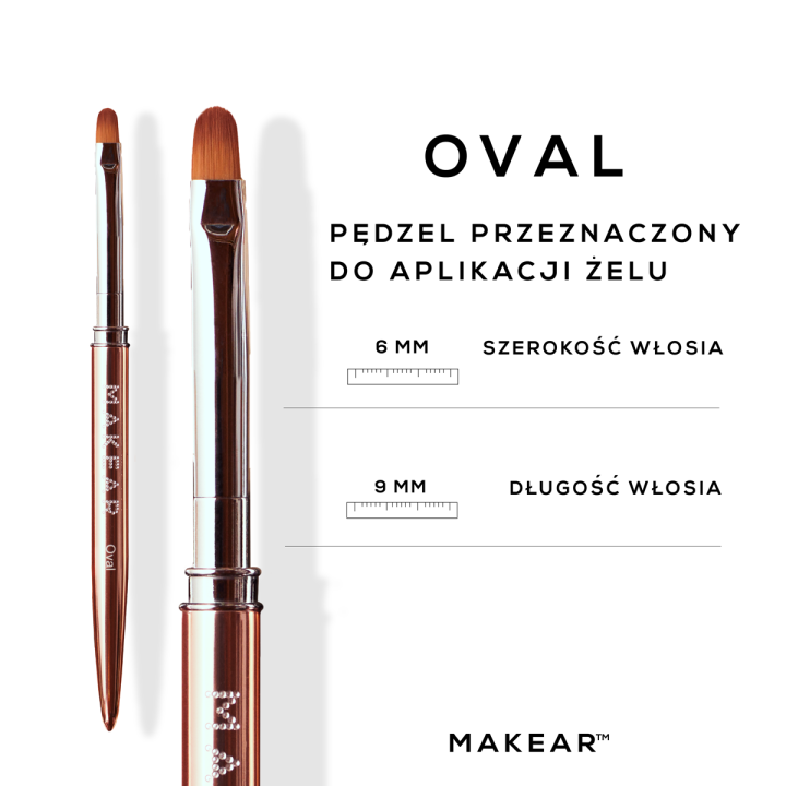 MAKEAR PĘDZELEK DO ŻELU "OVAL"