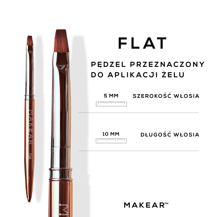 MAKEAR PĘDZELEK DO ŻELU FLAT