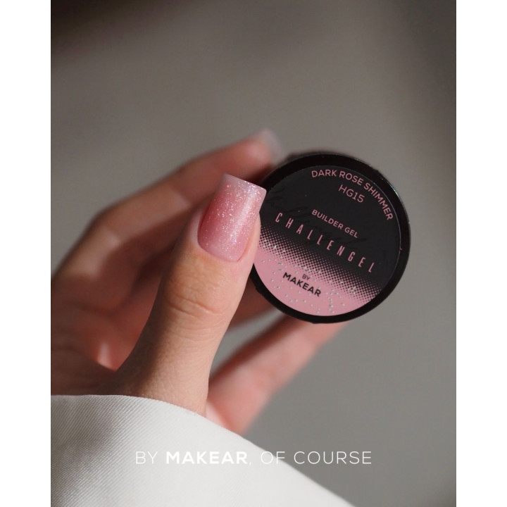 Makear Challengel Shimmer Dark Rose HG15 - żel budujący 50ml