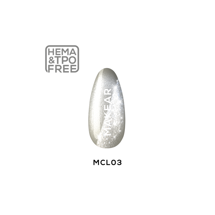 Makear MCL03 Silver Purr Lakier Hybrydowy CatEye 8ml