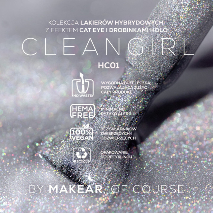 Makear Lakier Hybrydowy HC01 Holo Cat Eye 8ml