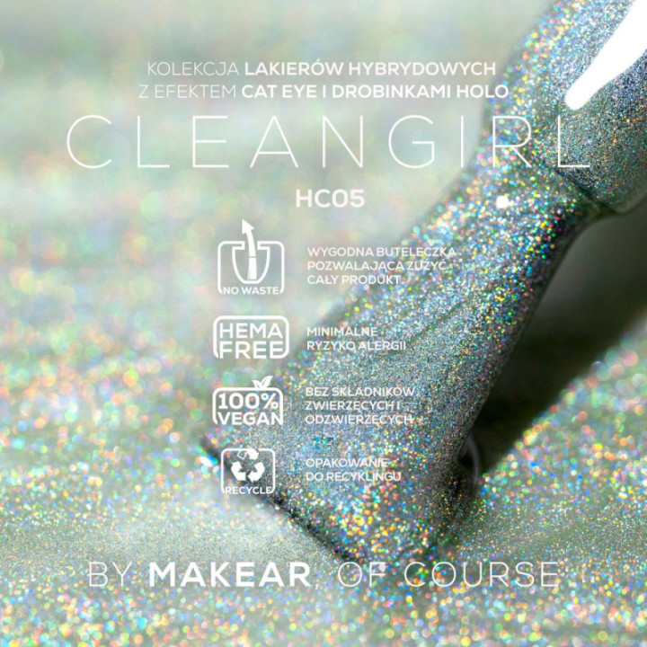 Makear Lakier Hybrydowy HC05 Holo Cat Eye 8ml