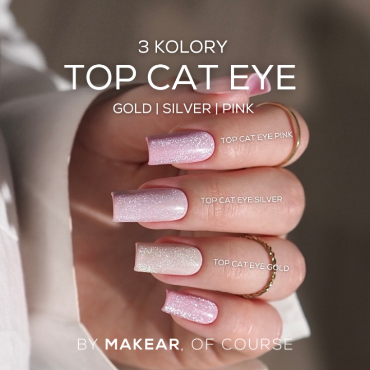 Makear Top No Wipe Cat Eye Pink 8ml