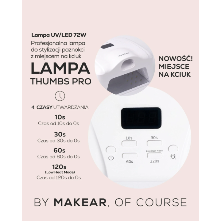 MAKEAR Lampa UV/LED Thumbs Pro 72 W z osobną strefą na kciuk