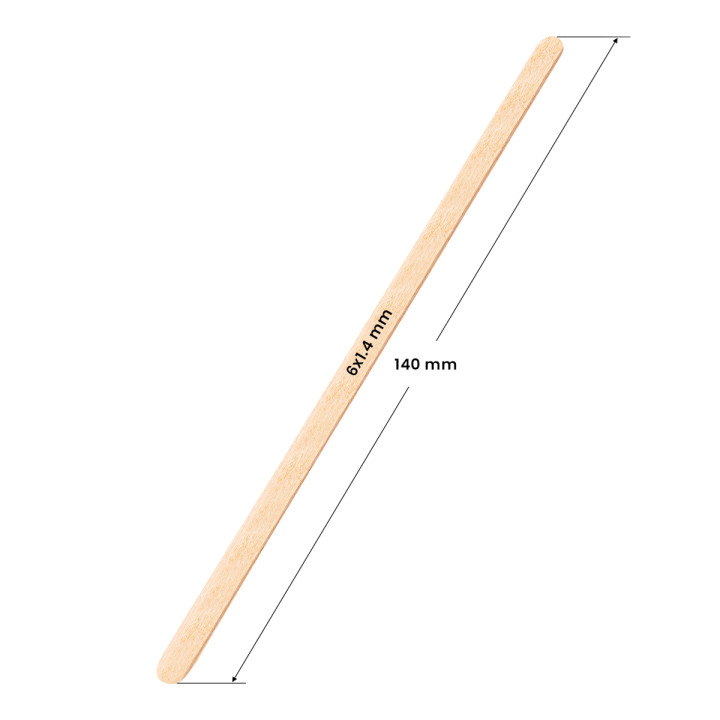 Szpatułka drewniana mała 140 x 6 x 1.4 mm - 100 sztuk