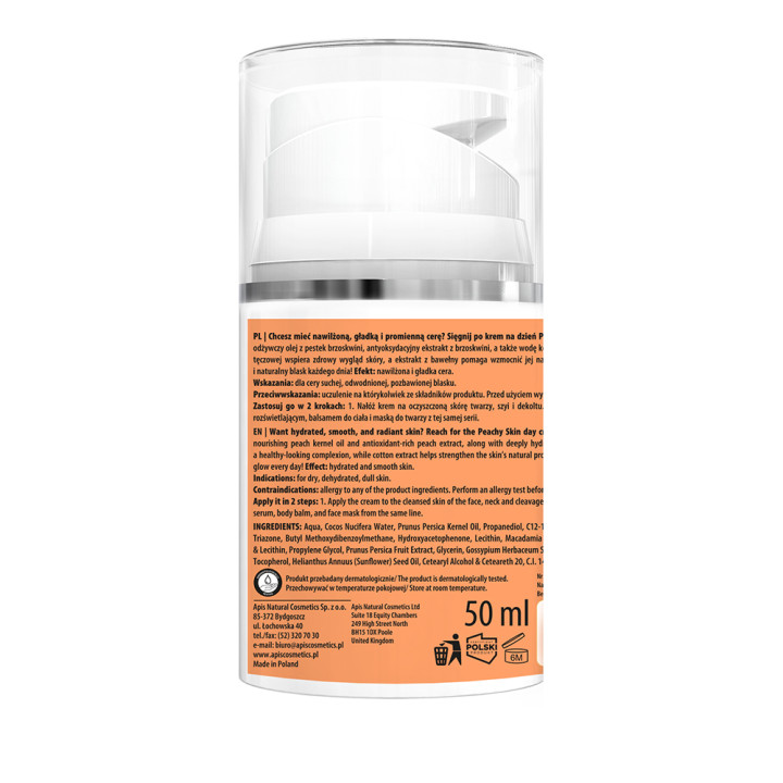Apis PEACHY SKIN Nawilżający krem na dzień SPF 20 50 ml