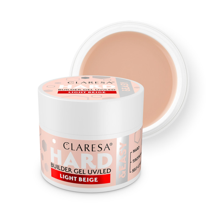 Claresa Żel budujący Hard&easy builder gel light beige 12g