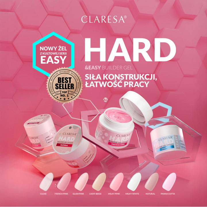 Claresa Żel budujący Hard&easy builder gel clear 12g