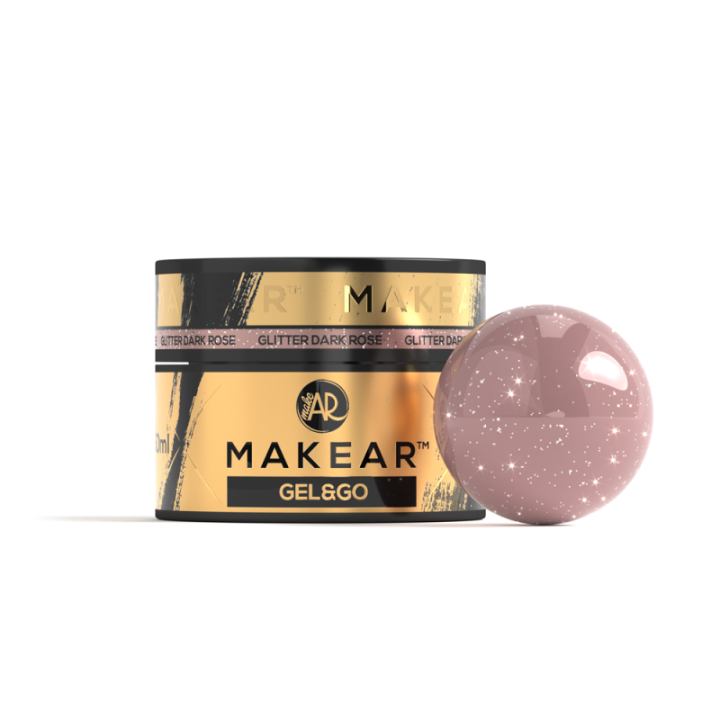Żel do paznokci Makear GG27 Glitter Dark Rose - Gel&Go 50ml