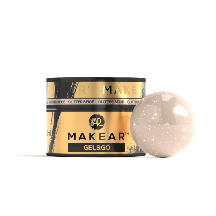Żel do paznokci Makear GG25 Glitter Beige - Gel&Go 50ml