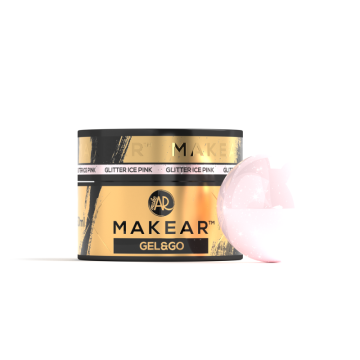 Żel do paznokci Makear GG21 Glitter Ice Pink - Gel&Go 50ml