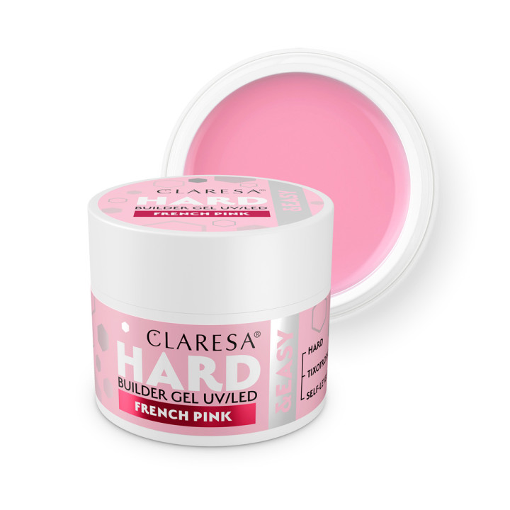 Claresa Żel budujący Hard&easy builder gel french pink 45g