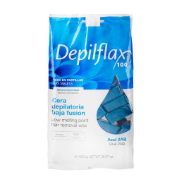 Depilflax 100 wosk do depilacji o niskiej temperaturze topnienia azul 2ab, 1 kg bezpaskowy do depilacji