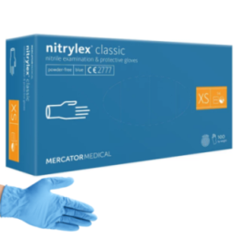 Mercator Rękawiczki nitrylowe niebieskie bezpudrowe 100 szt XS