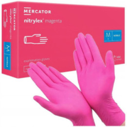 Mercator Rękawiczki nitrylowe pink bezpudrowe 100 szt M