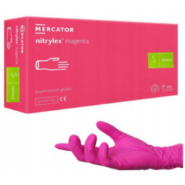 Mercator Rękawiczki nitrylowe pink bezpudrowe 100 szt S