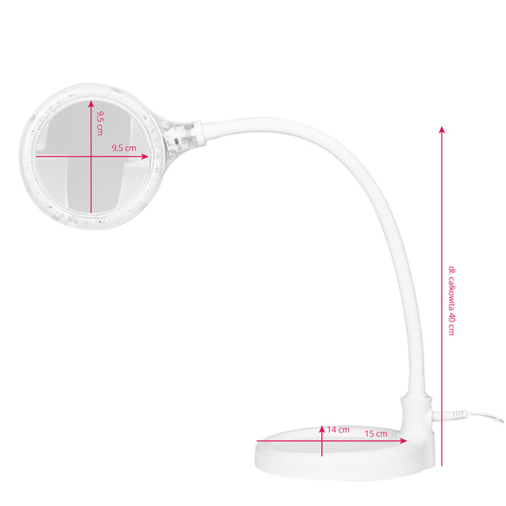 Lampa lupa Elegante 2014-2r 30 led smd 3d z podstawką i klipsem na biurko