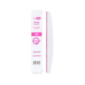 Nail4U Pilnik do paznokci 180/240 Basic Łódka Półksiężyc 100 sztuk 