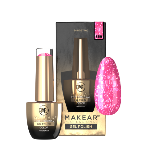 Makear Lakier hybrydowy S58 Pink Star 8 ml