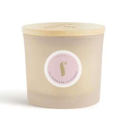 Duża Naturalna świeca sojowa do aromaterapii NA POPRAWĘ NASTROJU 170g 
